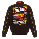 Joey Logano 2018 Monster Energy NASCAR Cup Series Champion Twill Full-Snap Jacket – Black - JH Design