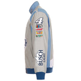 2023 Kevin Harvick JH Design Gray/Light Blue Busch Light Twill Uniform Full-Snap Jacket - J.H. Sports Jackets