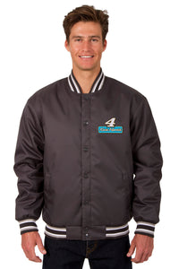 Kevin Harvick Jr. Poly Twill Varsity Jacket - Charcoal - JH Design