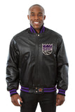 Sacramento Kings Full Leather Jacket - Black - JH Design