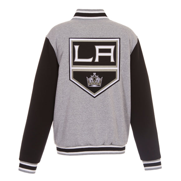 Los Angeles Kings Two-Tone Reversible Fleece Jacket - Gray/Black - J.H. Sports Jackets