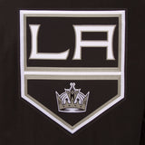 Los Angeles Kings Wool & Leather Reversible Jacket w/ Embroidered Logos - Black - J.H. Sports Jackets
