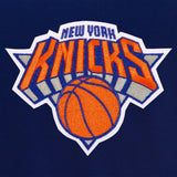 New York Knicks Reversible Wool Jacket - Royal Blue - J.H. Sports Jackets