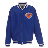 New York Knicks Two-Tone Reversible Fleece Jacket - Gray/Royal - JH Design