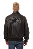 New York Knicks Full Leather Jacket - Black/Black - JH Design