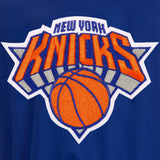 New York Knicks Two-Tone Reversible Fleece Hooded Jacket - Royal/Grey - JH Design