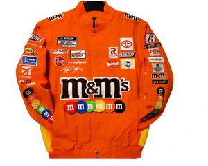 Men's Kyle Busch JH Design Black M&M's Twill Uniform Full-Snap Jacket