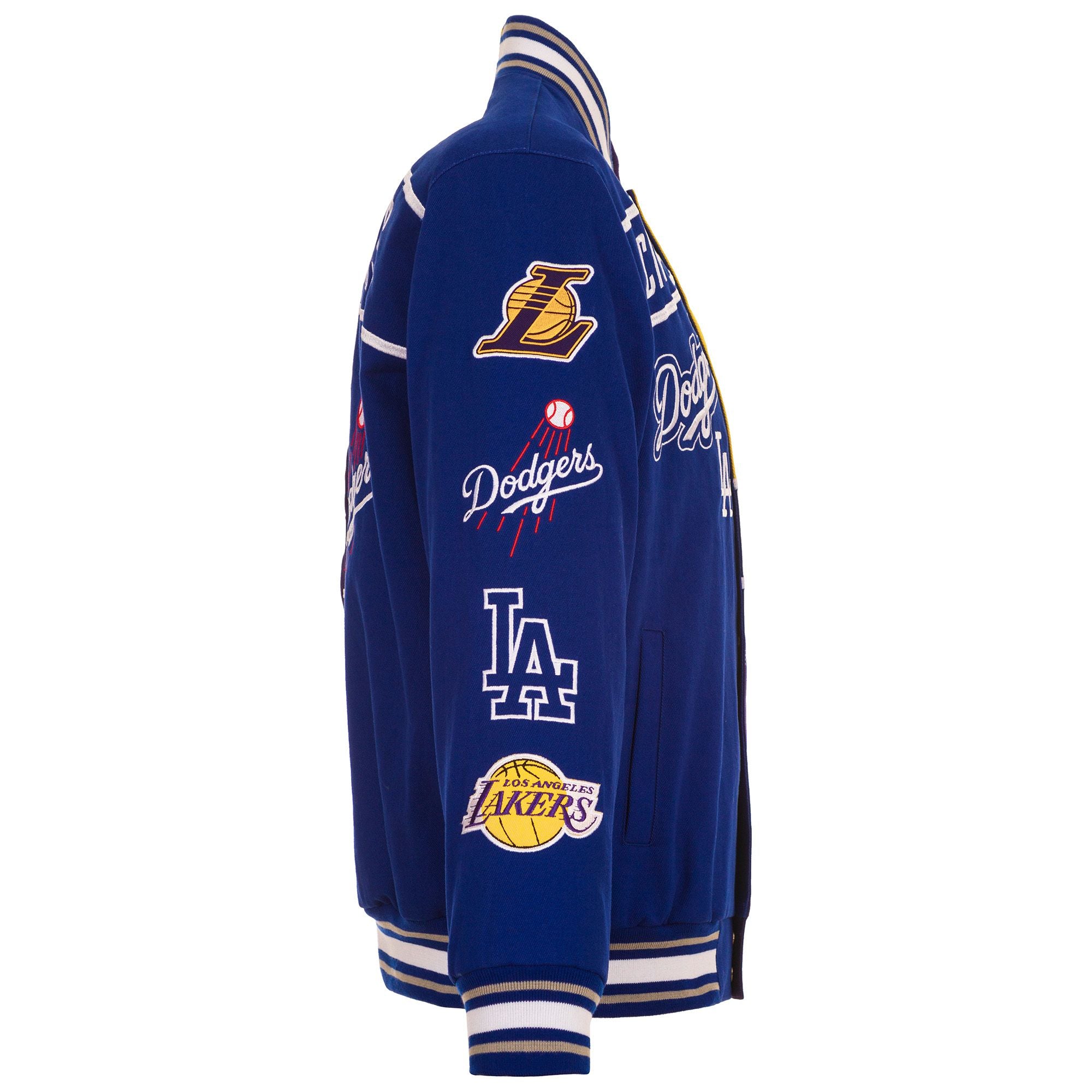 Men's Los Angeles Lakers JH Design Black 17-Time NBA Finals Champions  Embroidered Logos Full-Snap