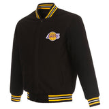 Los Angeles Lakers Reversible Wool Jacket - Black - JH Design
