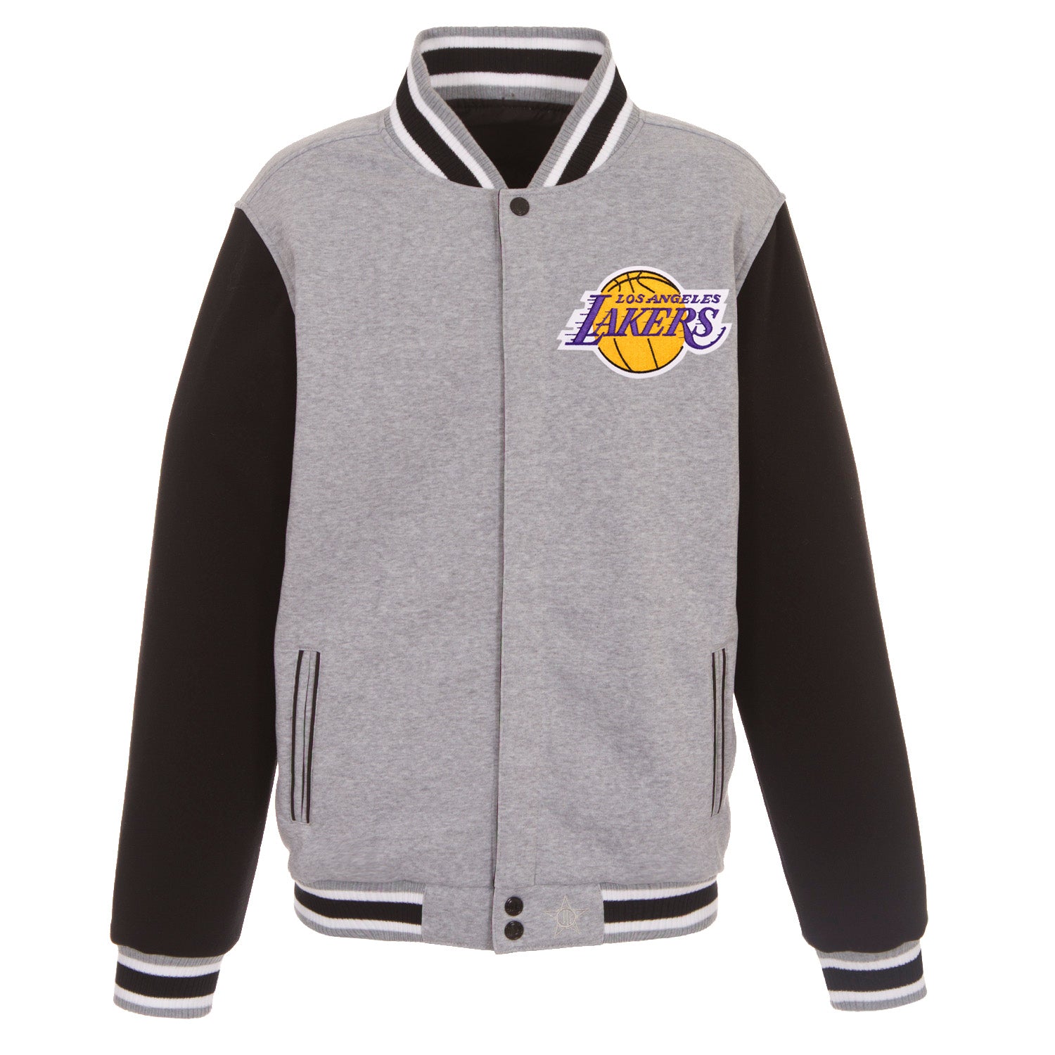 Los Angeles Lakers JH Design 17-Time NBA Finals Champions Reversible Full-Snap Jacket - Black Medium