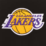 Los Angeles Lakers - JH Design Reversible Fleece Jacket with Faux Leather Sleeves - Black/White - J.H. Sports Jackets
