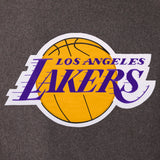 Los Angeles Lakers Wool & Leather Reversible Jacket w/ Embroidered Logos - Charcoal/Black - J.H. Sports Jackets