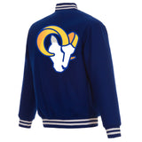 Los Angeles Rams  Reversible Wool Jacket - Royal - J.H. Sports Jackets