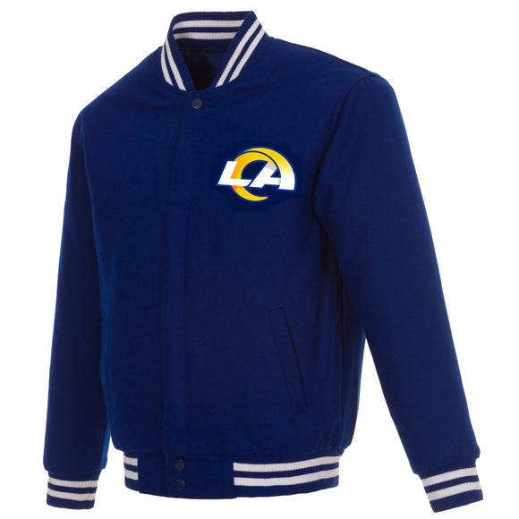 Los Angeles Rams  Reversible Wool Jacket - Royal - J.H. Sports Jackets