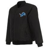 Detroit Lions Reversible Wool Jacket - Black - J.H. Sports Jackets