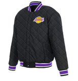 Los Angeles Lakers JH Design 17-Time NBA Finals Champions Reversible Full-Snap Jacket - Black - JH Design