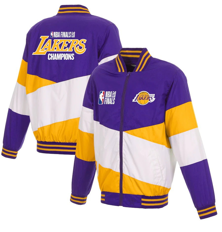 Los Angeles Lakers 2020 Championship Wool & Leather Jacket Royal Blue Blue / M