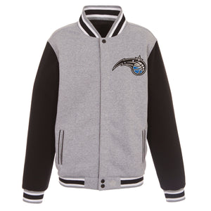 Orlando Magic Two-Tone Reversible Fleece Jacket - Gray/Black - JH Design
