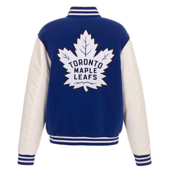Toronto Maple Leafs NHL Letterman Blue and White Jacket