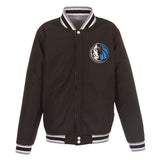 Dallas Mavericks Two-Tone Reversible Fleece Jacket - Gray/Black - JH Design