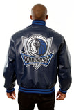 Dallas Mavericks Full Leather Jacket - Navy - JH Design
