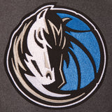 Dallas Mavericks Wool & Leather Reversible Jacket w/ Embroidered Logos - Charcoal/Navy - J.H. Sports Jackets