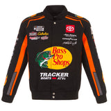 2023 Martin Truex Jr JH Design Bass Pro Shops Twill Uniform Full-Snap Jacket - Black/Orange - J.H. Sports Jackets