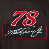 Martin Truex Jr. Poly Twill Varsity Jacket - Black/Red - JH Design
