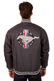 Ford Mustang Poly Twill Varsity Jacket - Charcoal - J.H. Sports Jackets