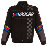 2023 NASCAR JH Design Black Twill Logo Uniform Full-Snap Jacket - J.H. Sports Jackets