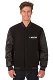 NASCAR Wool & Leather Varsity Jacket - Black - JH Design