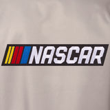 NASCAR Poly Twill Varsity Jacket - Gray/Black - JH Design
