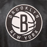 Brooklyn Nets Full Leather Jacket - Black - JH Design