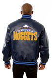 Denver Nuggets Full Leather Jacket - Navy - JH Design