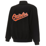Baltimore Orioles Reversible Wool Jacket - Black - J.H. Sports Jackets