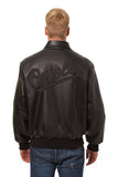 Baltimore Orioles Full Leather Jacket - Black/Black - JH Design