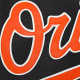 Baltimore Orioles Two-Tone Wool Jacket w/ Handcrafted Leather Logos - Black/Orange - JH Design