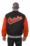 Baltimore Orioles Embroidered Wool Jacket - Black/Orange - JH Design