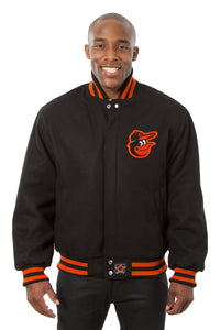 Baltimore Orioles Embroidered Wool Jacket - Black - JH Design