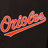 Baltimore Orioles Wool & Leather Reversible Jacket w/ Embroidered Logos - Black - J.H. Sports Jackets