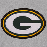 Green Bay Packers Two-Tone Reversible Fleece Jacket - Gray/Black - J.H. Sports Jackets