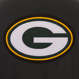 Green Bay Packers Poly Twill Varsity Jacket - Black - JH Design