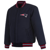 New England Patriots Reversible Wool Jacket - Navy - JH Design