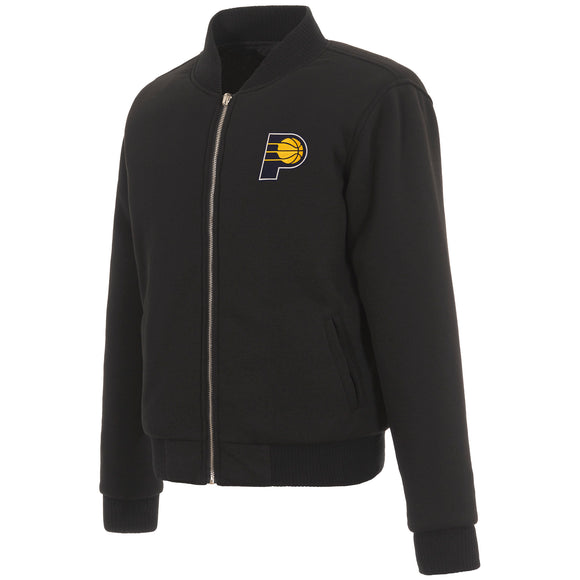 Indiana Pacers JH Design Reversible Women Fleece Jacket - Black - JH Design
