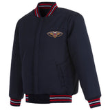New Orleans Pelicans Reversible Wool Jacket - Navy - JH Design