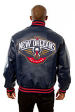 New Orleans Pelicans Full Leather Jacket - Navy - JH Design