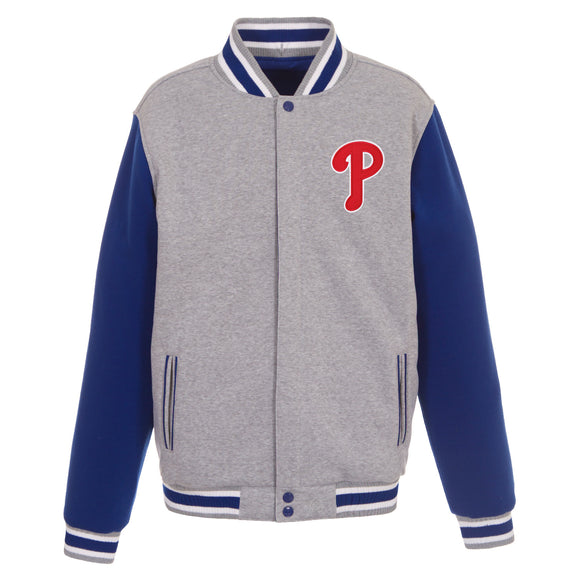 Philadelphia Phillies Reversible Wool Jacket - Royal X-Large