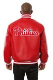 Philadelphia Phillies Full Leather Jacket - Red - JH Design