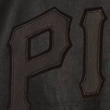 Pittsburgh Pirates Full Leather Jacket - Black/Black - JH Design
