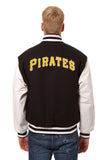 Pittsburgh Pirates Two-Tone Wool and Leather Jacket - Black - JH Design
